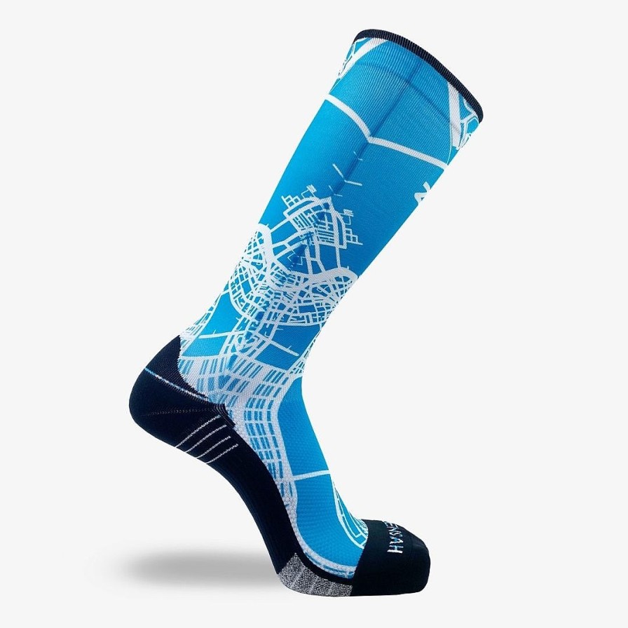 Limited Edition Zensah | Boston Map Compression Socks (Knee-High) Teal