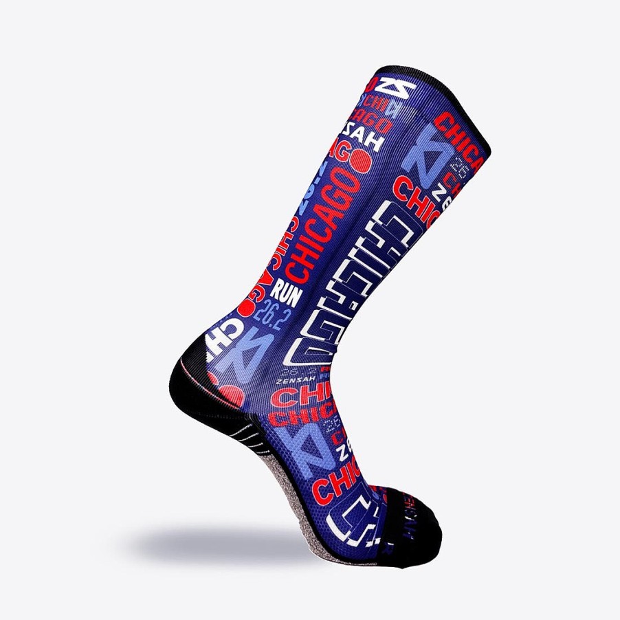 Men Zensah | Busy Chicago Compression Socks (Knee-High) Navy