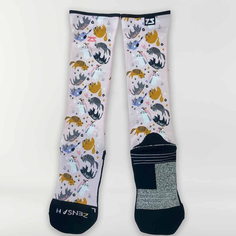 Limited Edition Zensah | Cats Compression Socks (Knee-High) Pink