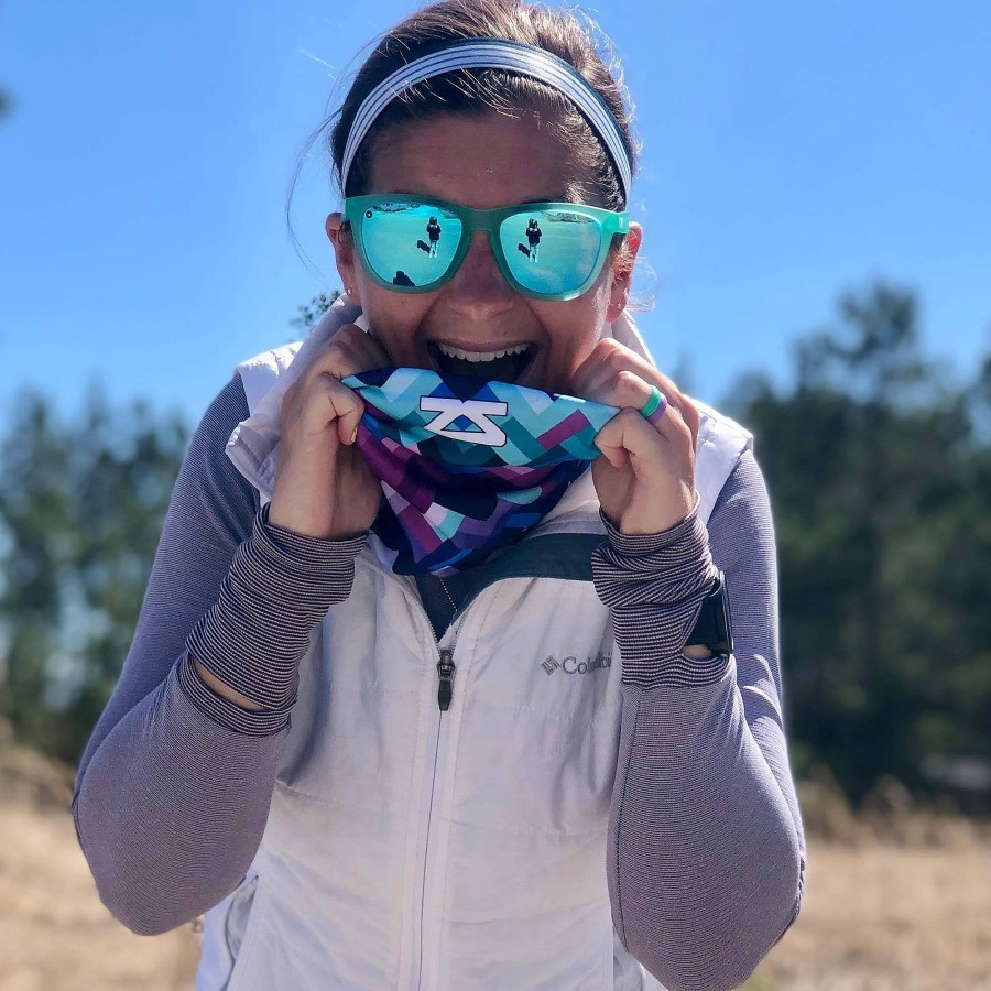 Women Zensah Accessories | Geo Waves Multi-Use Neck Gaiter & Headwear Blue-Purple