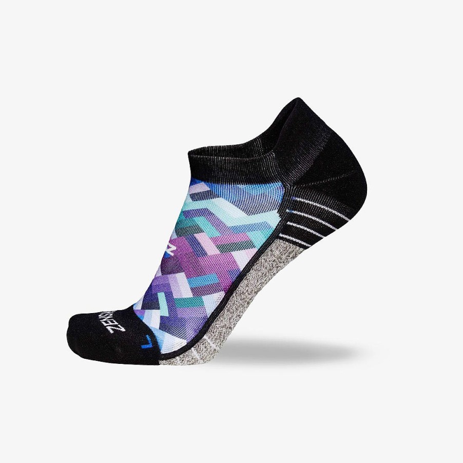 Men Zensah | Geo Waves Socks (No-Show) Blue-Purple