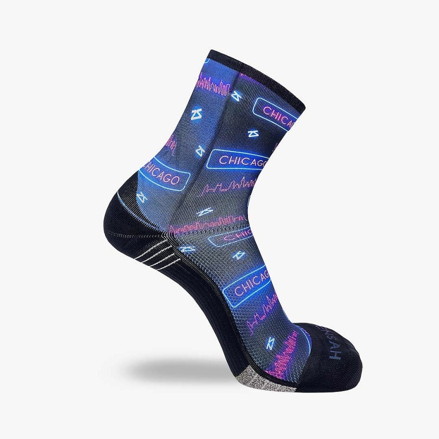 Men Zensah | Neon Chicago Socks (Mini-Crew) Navy