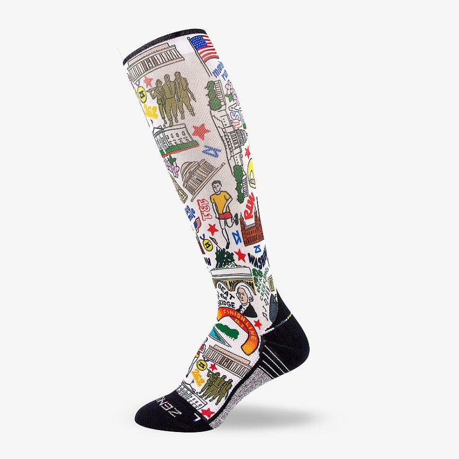 Men Zensah | Dc Doodle Compression Socks (Knee-High) White