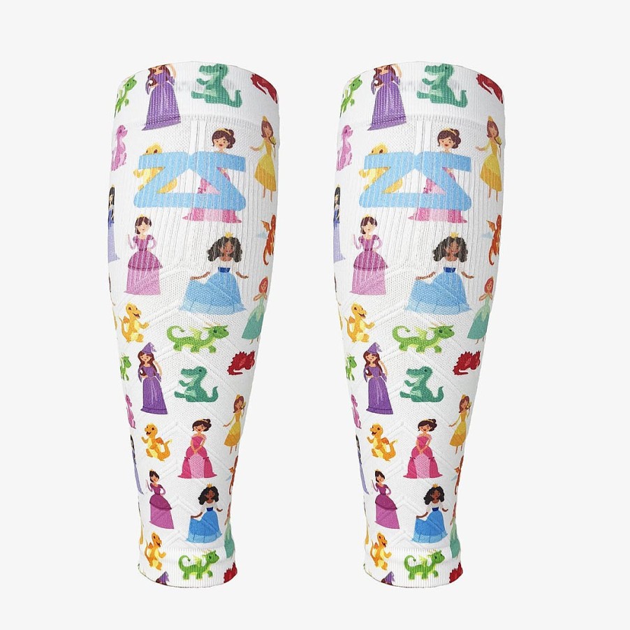 Limited Edition Zensah | Princesses And Dragons Compression Leg Sleeves White