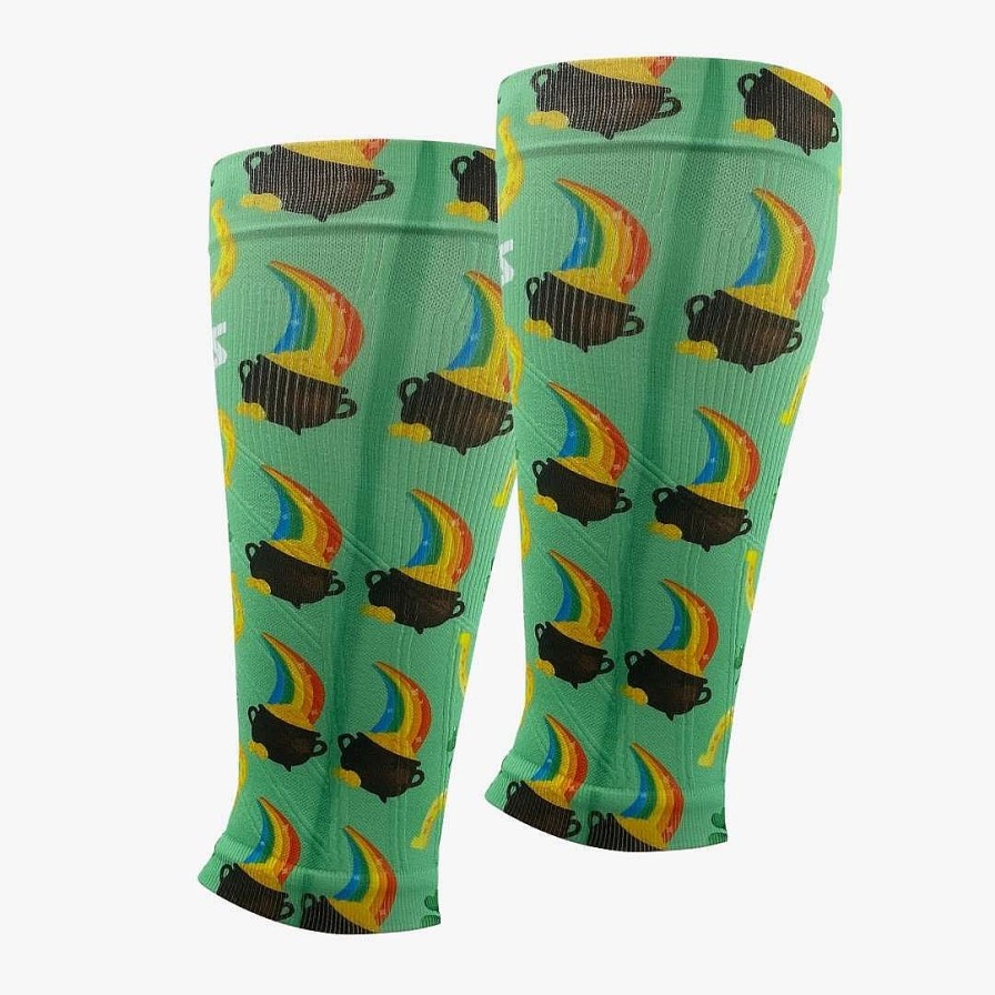 Men Zensah | Lucky St. Patrick'S Compression Leg Sleeves Green