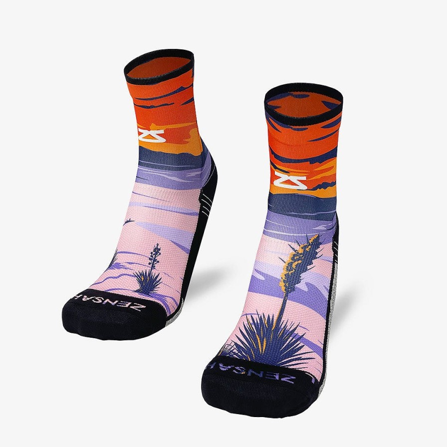 Limited Edition Zensah | Southwest Sands Socks (Mini-Crew) Orange/Purple