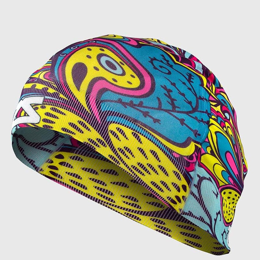 Men Zensah | Groovy Skull Cap Beanie Aqua/Pink/Yellow