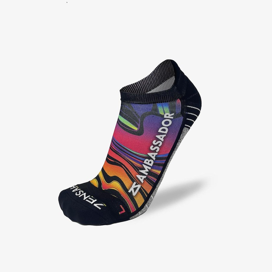 Men Zensah | 2024 Rainbow Swirls Ambassador Running Socks (No Show) Multi