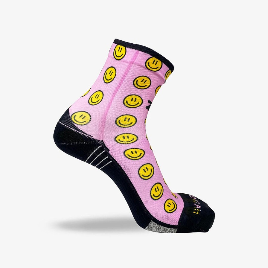 Men Zensah | Smiley Faces Socks (Mini-Crew) Pink