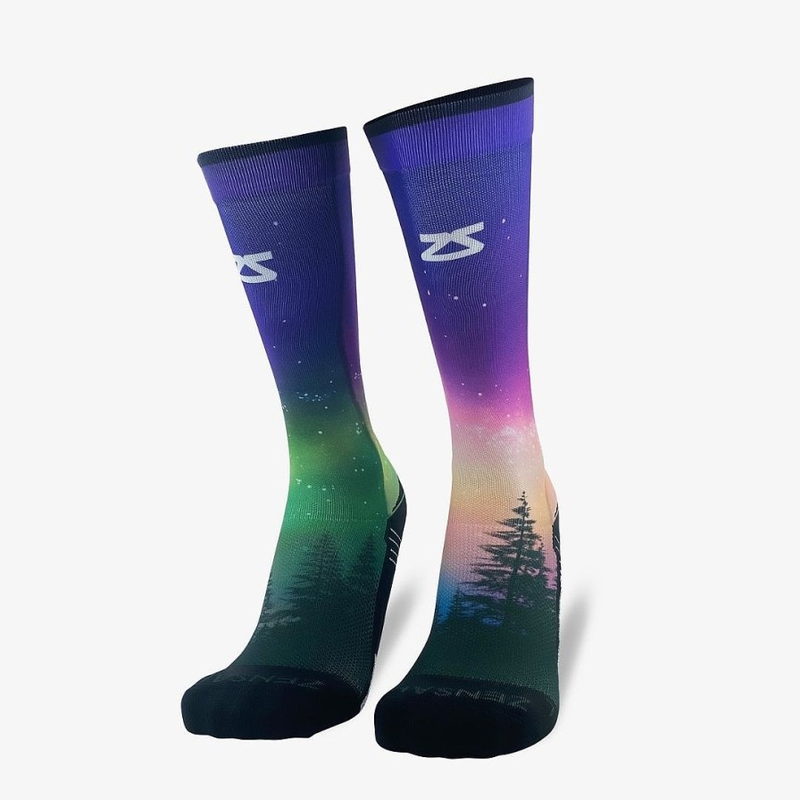 Limited Edition Zensah | Northern Lights Compression Socks (Knee-High) Purple/Green