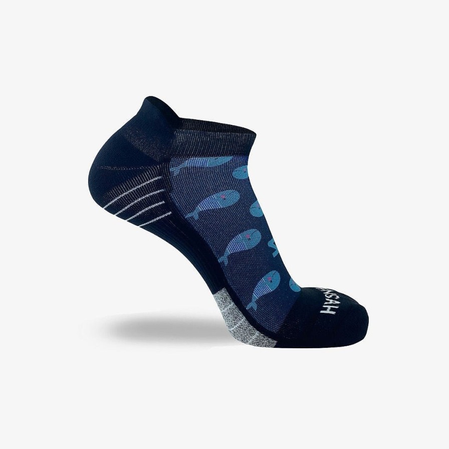 Men Zensah | Whales Running Socks (No Show) Navy