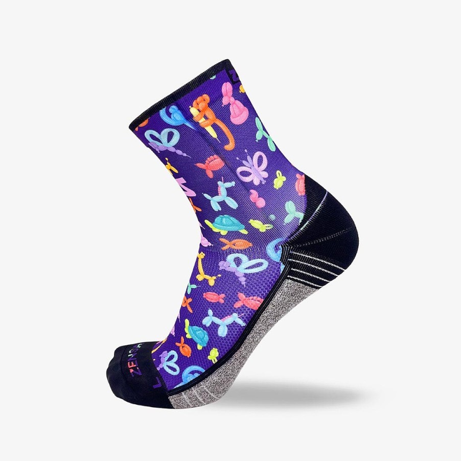 Limited Edition Zensah | Balloon Animals Socks (Mini-Crew) Purple