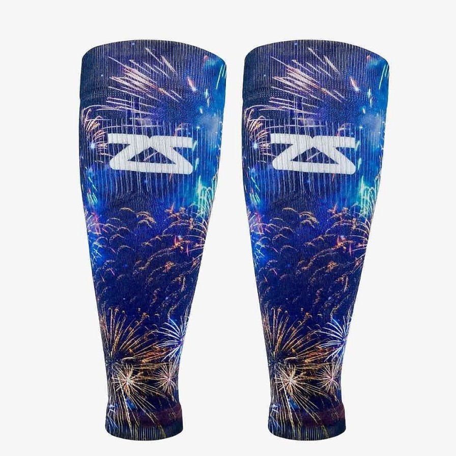 Men Zensah | Fireworks Compression Leg Sleeves Navy