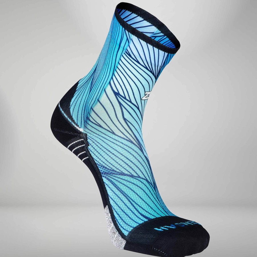 Limited Edition Zensah | Abstract Waves Socks (Mini Crew) Blues