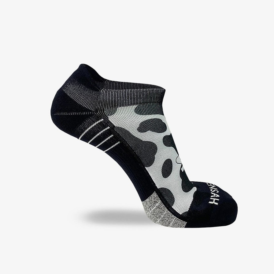 Limited Edition Zensah | Cow Print Running Socks (No Show) White