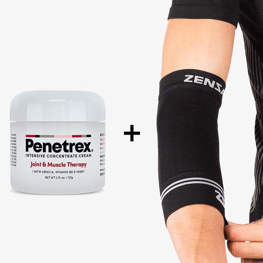 Men Zensah Accessories | Bundle: Penetrex 2 Oz (1) & Compression Elbow Sleeve Black