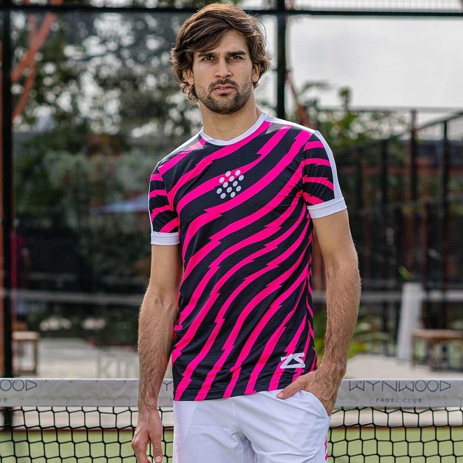 Men Zensah | Men'S Padel Lightning Performance Tee Neon Pink