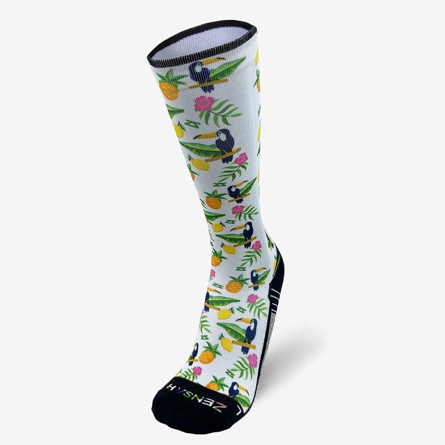 Men Zensah | Toucans Compression Socks (Knee-High) White