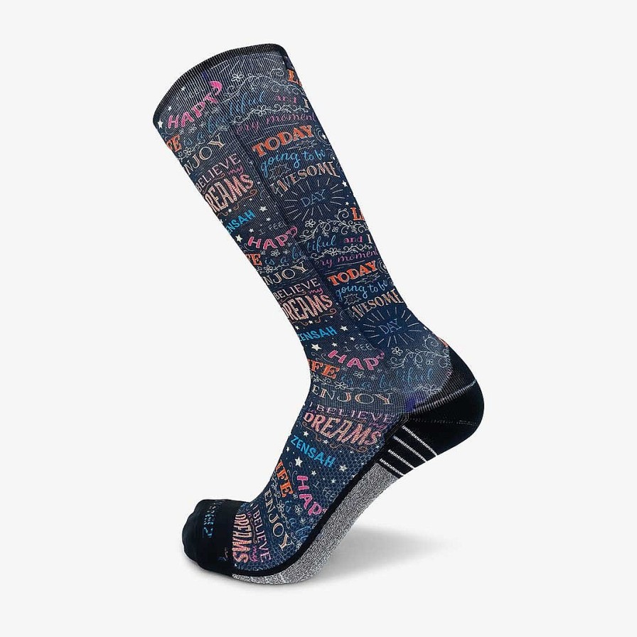 Limited Edition Zensah | Motivational Quotes Compression Socks (Knee-High) Black