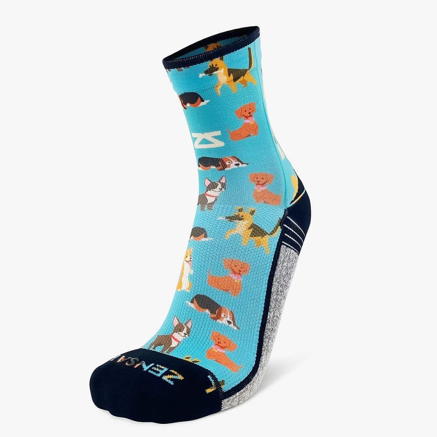 Men Zensah | Dogs Socks (Mini-Crew) Teal