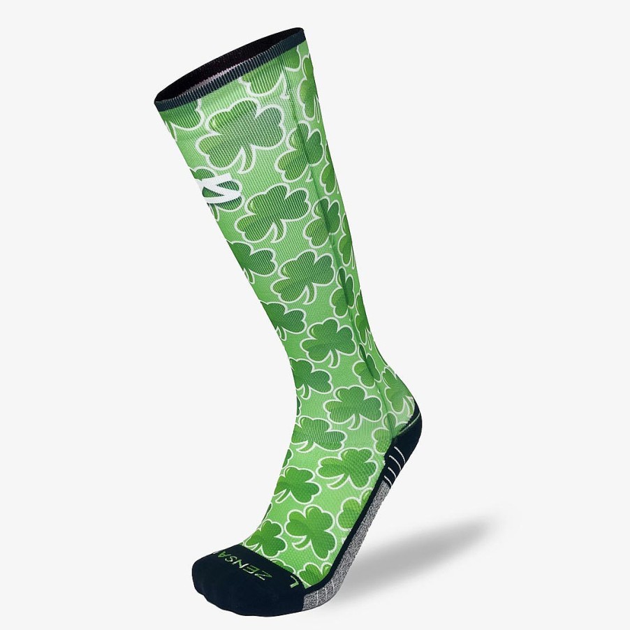 Men Zensah | Classic Shamrocks Compression Socks (Knee-High) Mint Green