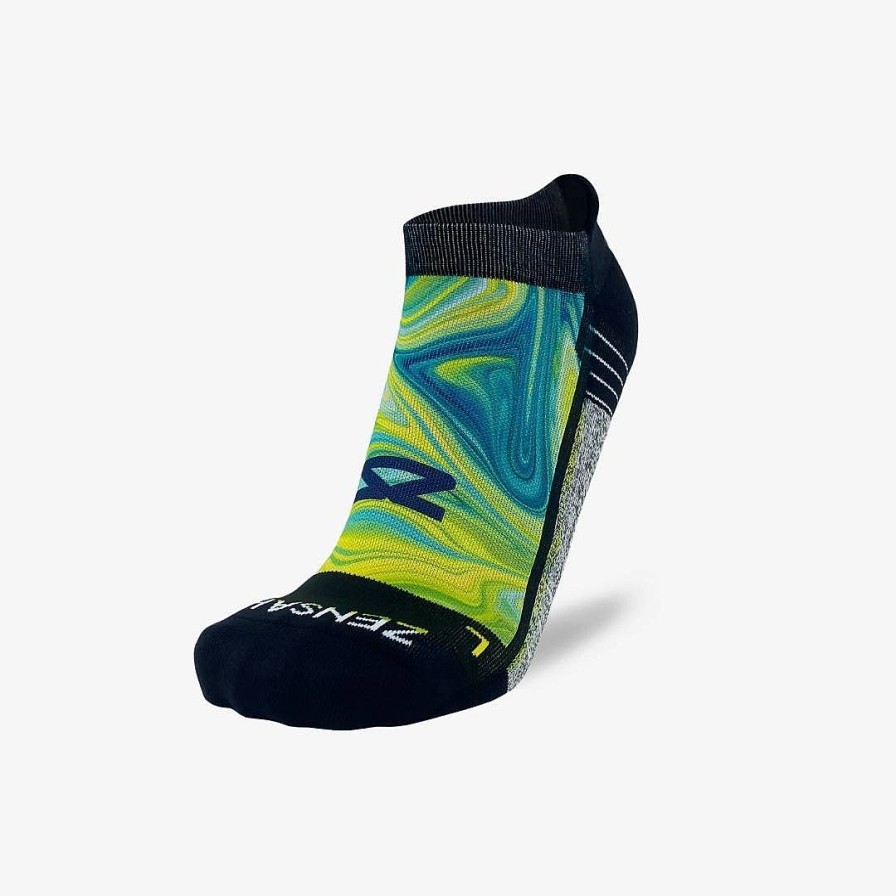 Limited Edition Zensah | Marbleized Running Socks (No Show) Blue/Green