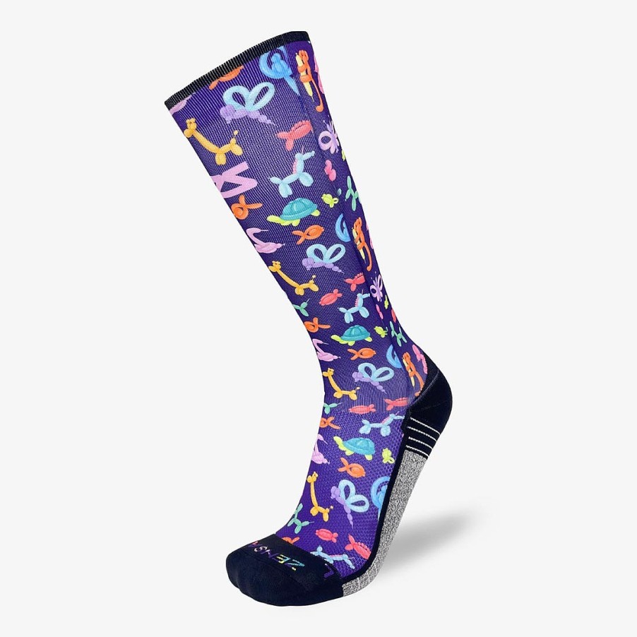 Men Zensah | Balloon Animals Compression Socks (Knee-High) Purple