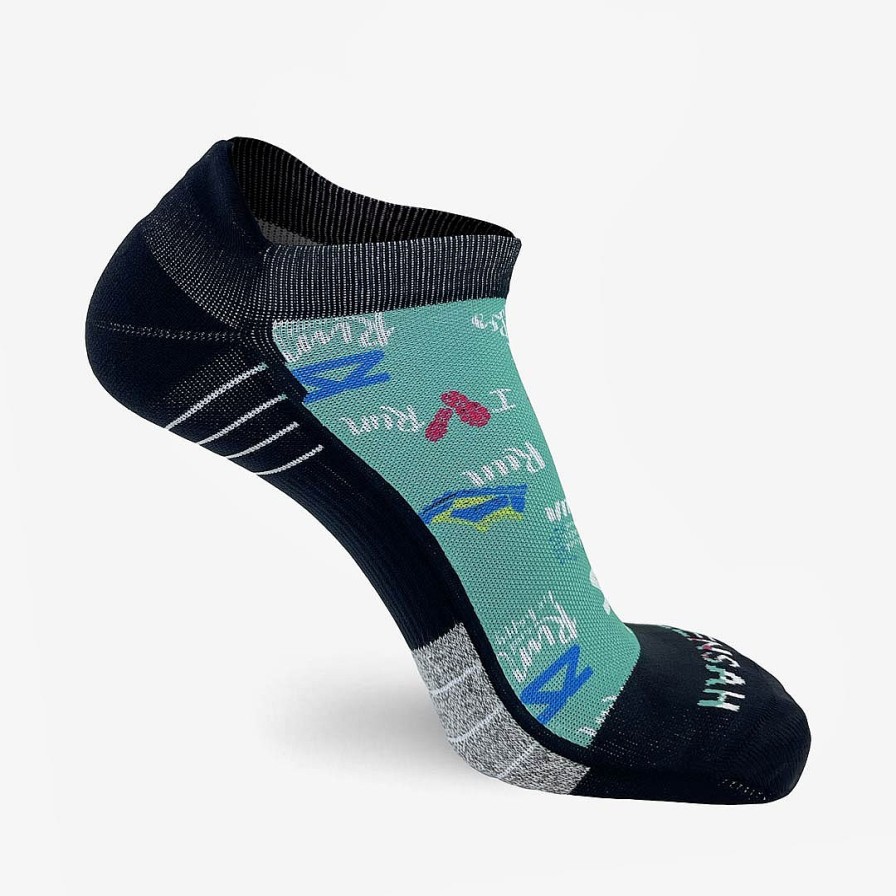 Men Zensah | Running Motivation Running Socks (No Show) Teal