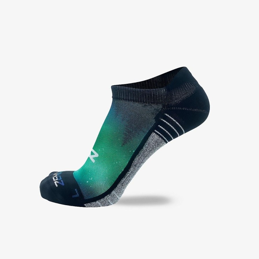 Limited Edition Zensah | Northern Lights Running Socks (No Show) Purple/Green