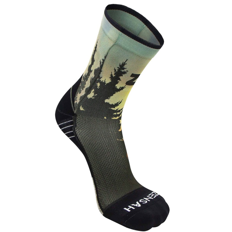 Men Zensah | Mountain Sunset Socks (Mini-Crew) Gold