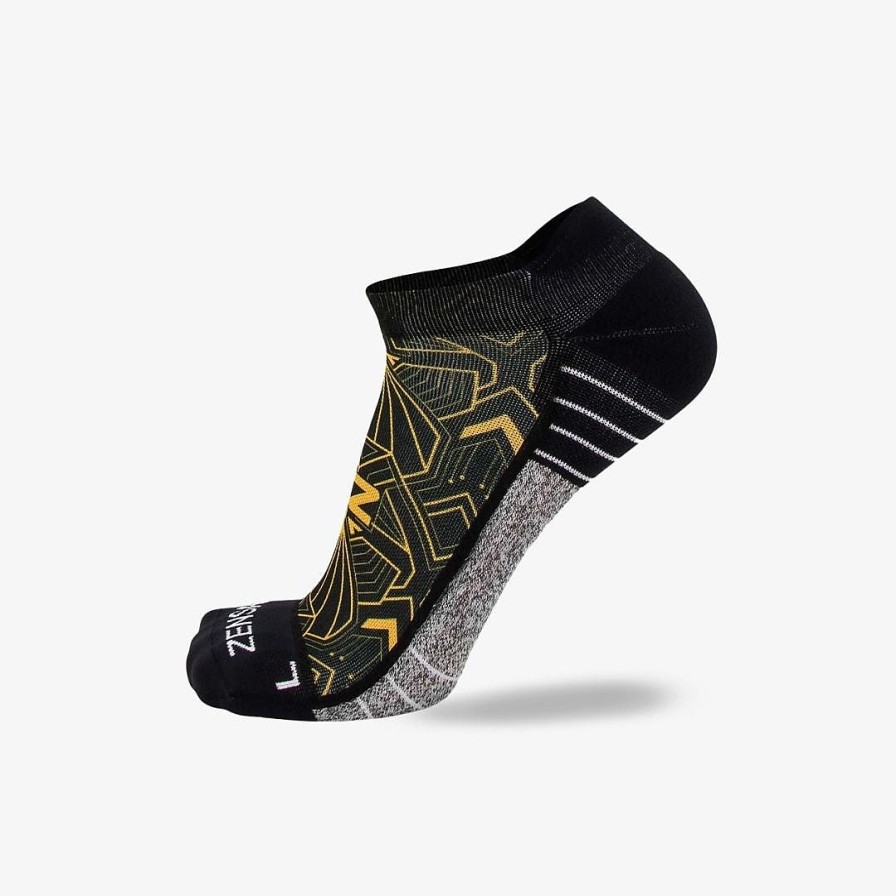 Men Zensah | Roaring 20S Running Socks (No Show) Black