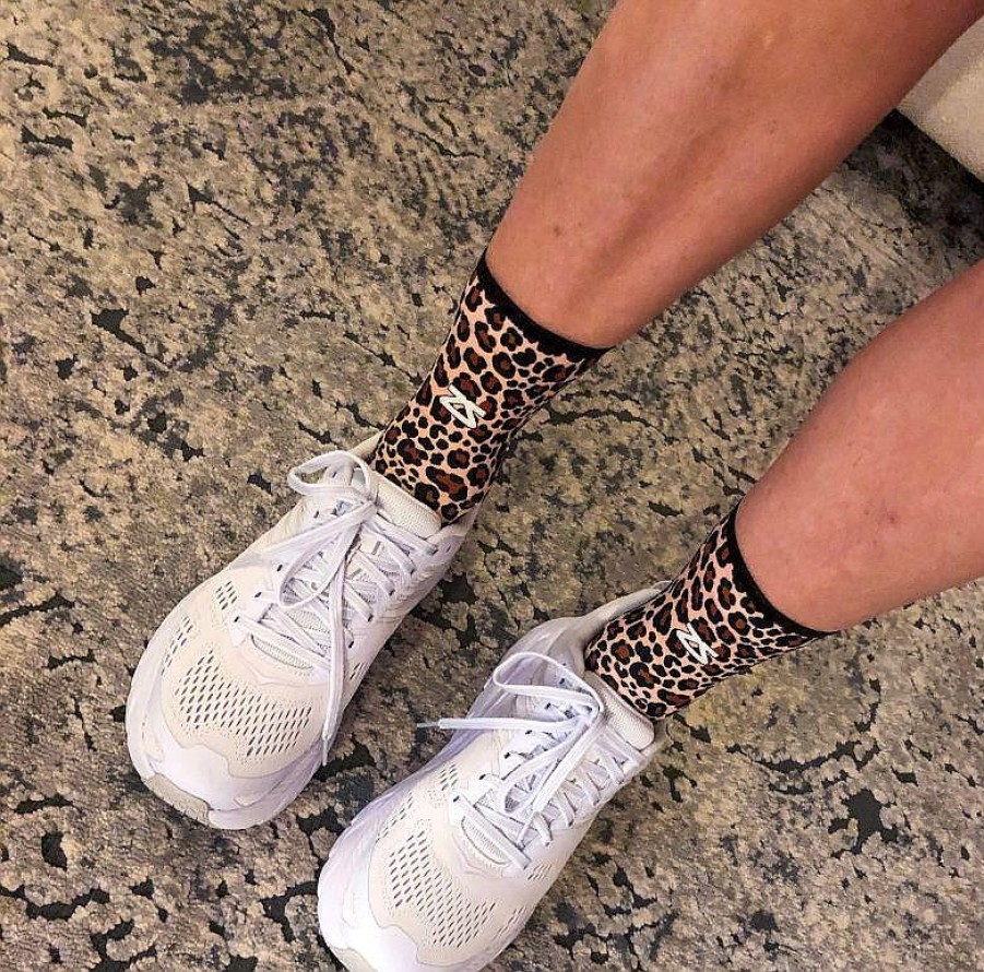 Limited Edition Zensah | Leopard Socks (Mini-Crew) Beige