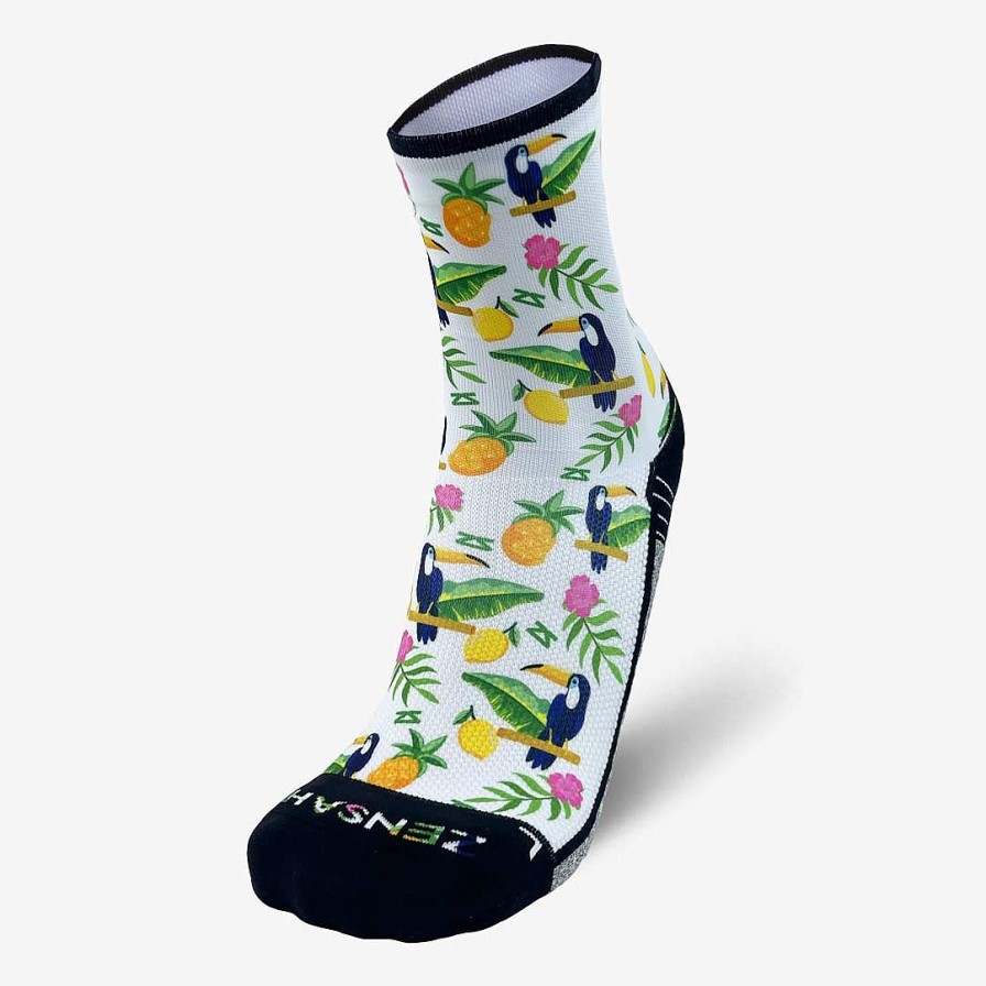 Limited Edition Zensah | Toucans Socks (Mini-Crew) White