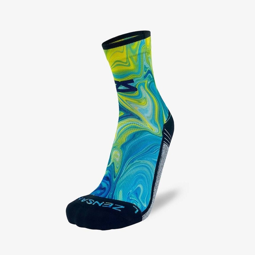 Men Zensah | Marbleized Socks (Mini-Crew) Blue/Green