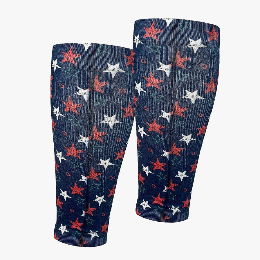 Limited Edition Zensah | Illustrated Stars Compression Leg Sleeves Navy