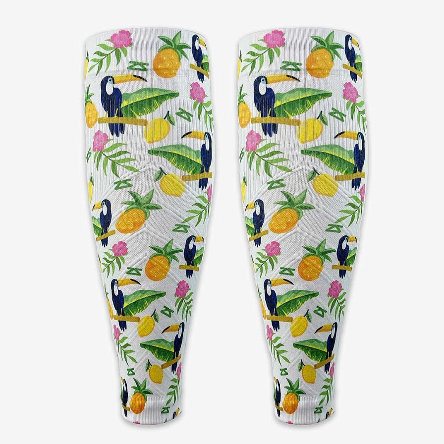 Limited Edition Zensah | Toucans Compression Leg Sleeves White