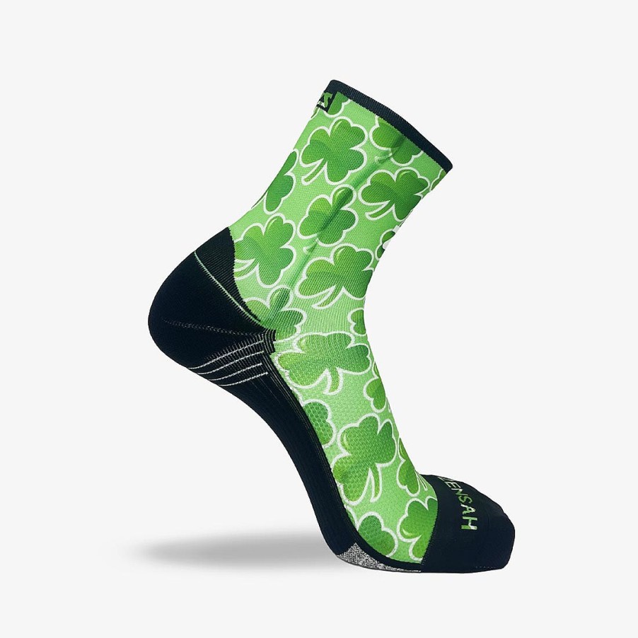 Limited Edition Zensah | Classic Shamrocks Running Socks (Mini-Crew) Mint Green