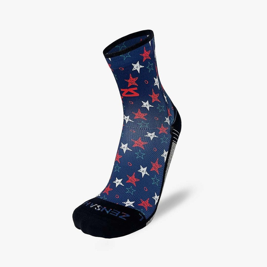 Limited Edition Zensah | Illustrated Stars Socks (Mini-Crew) Navy