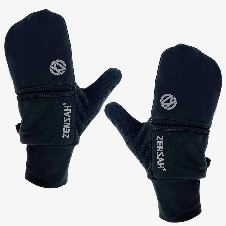 Men Zensah Accessories | Smart Running Mittens Black