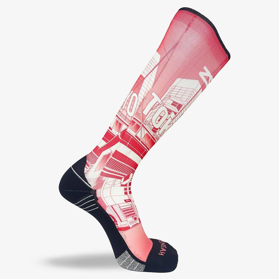 Men Zensah | Tokyo Street Compression Socks (Knee-High) Red