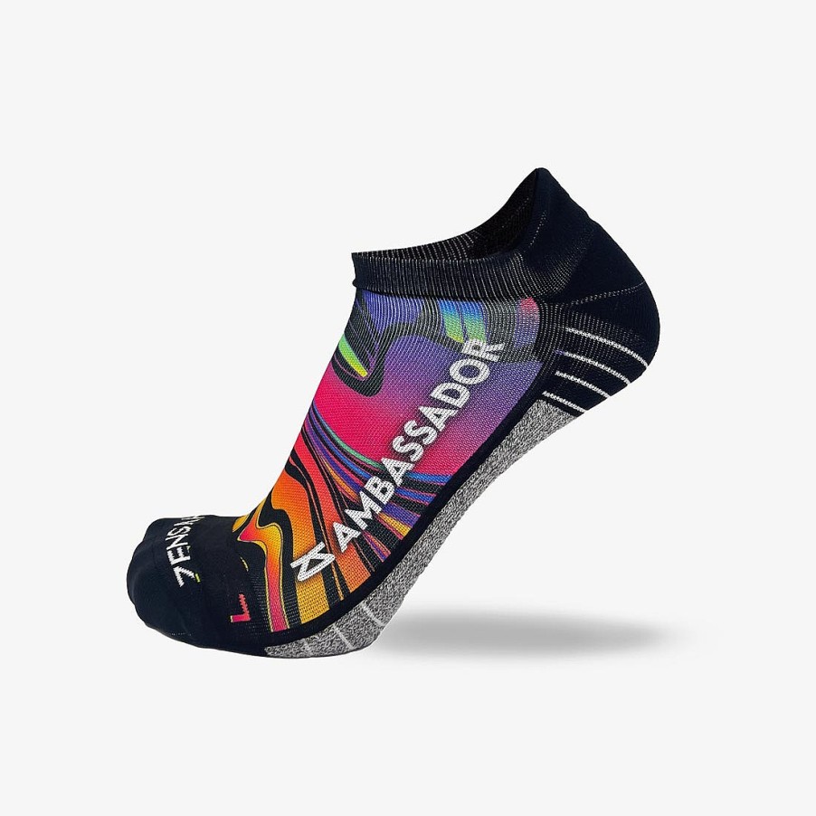 Limited Edition Zensah | 2024 Rainbow Swirls Ambassador Running Socks (No Show) Multi