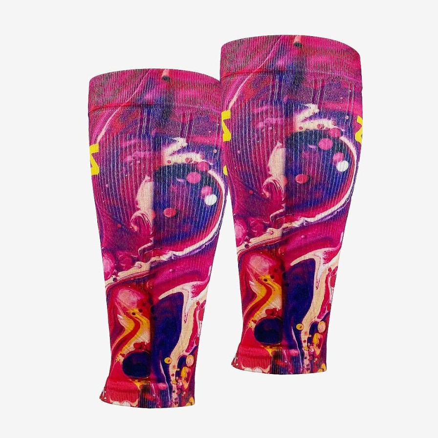 Men Zensah | Liquid Art Compression Leg Sleeves Pink/Purple