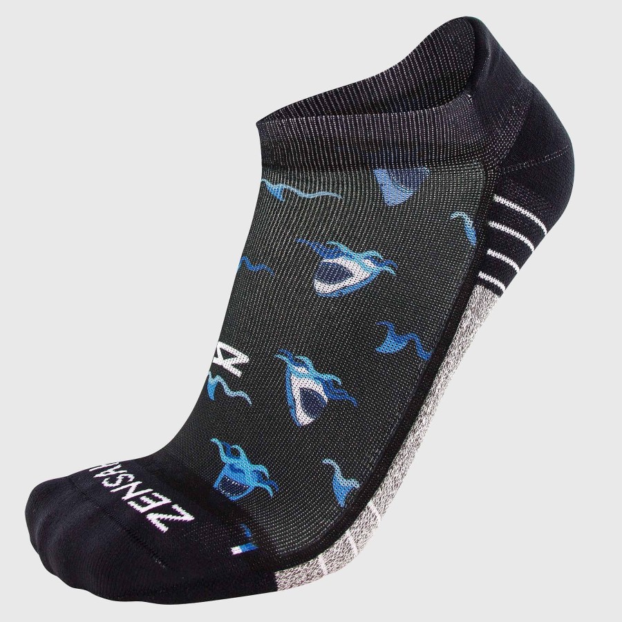 Limited Edition Zensah | Shark Running Socks (No Show) Black