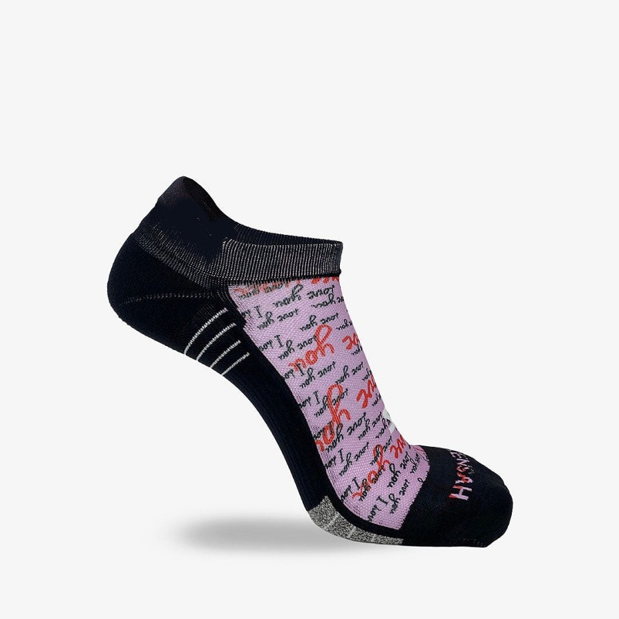 Limited Edition Zensah | Love You Running Socks (No Show) Pink