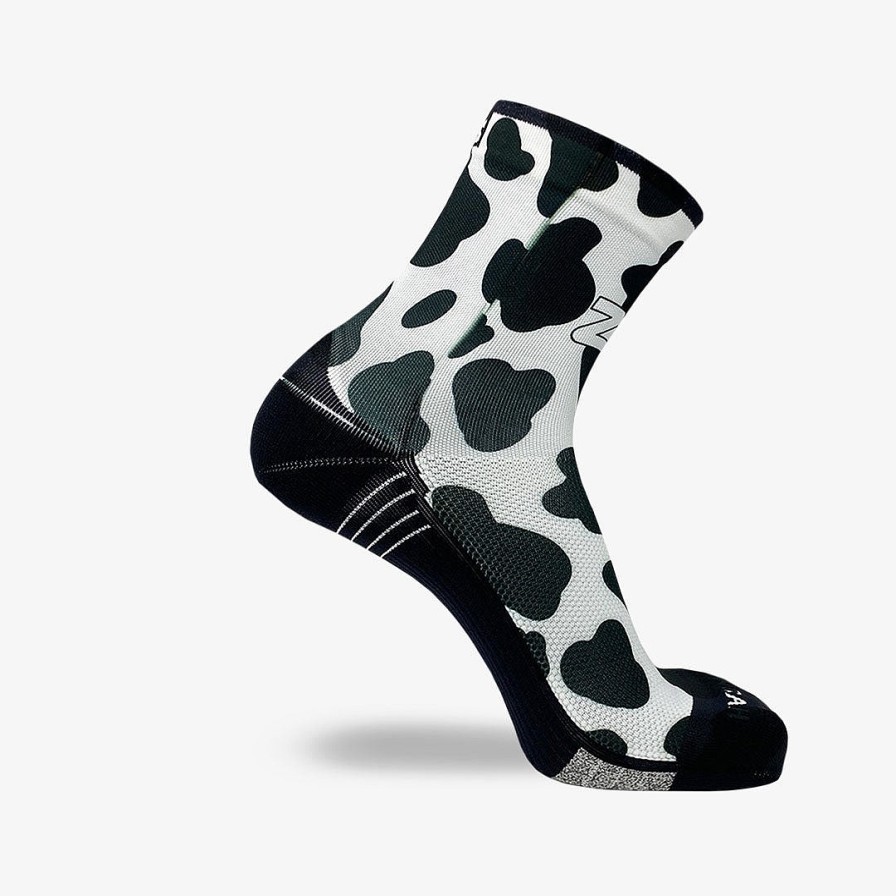 Limited Edition Zensah | Cow Print Socks (Mini-Crew) White