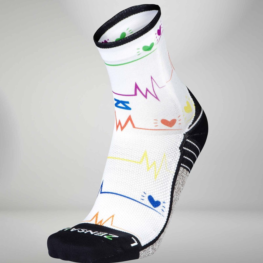 Limited Edition Zensah | Ekg Running Socks (Mini Crew) White