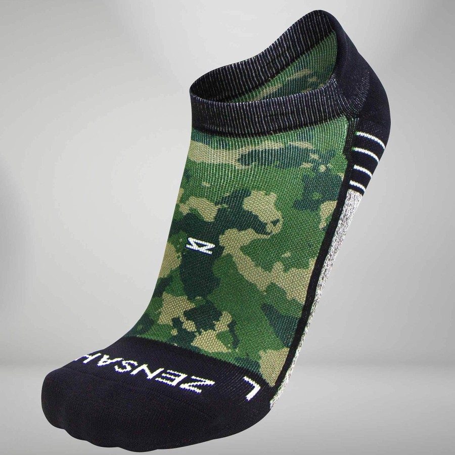 Men Zensah | Camo Socks (No Show) Army Green