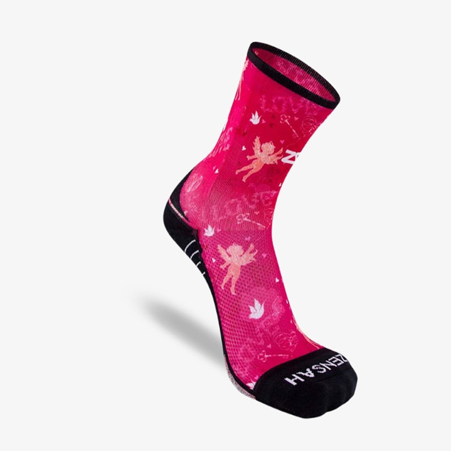 Limited Edition Zensah | Cupid Doodle Valentine'S Socks (Mini Crew) Magenta