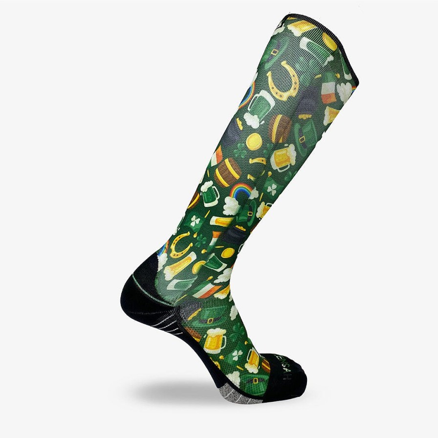 Men Zensah | Classic St. Patrick'S Compression Socks (Knee-High) Green