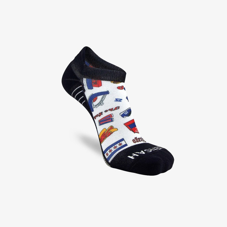 Limited Edition Zensah | Chicago Doodle (No Show) Socks White